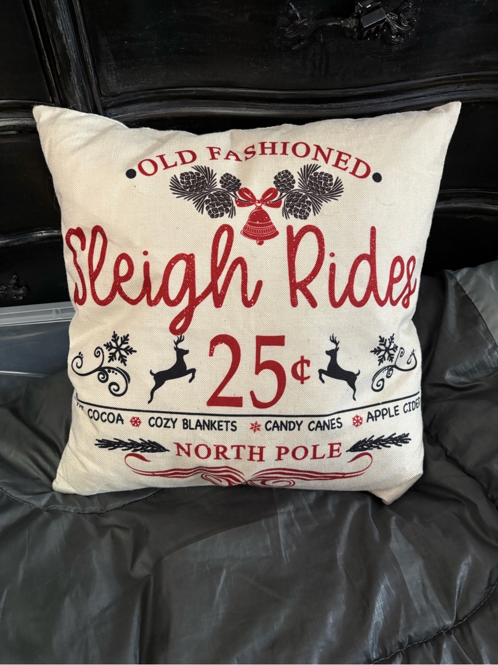 Sleigh Ride  Square pillow. - Picture 2 of 3